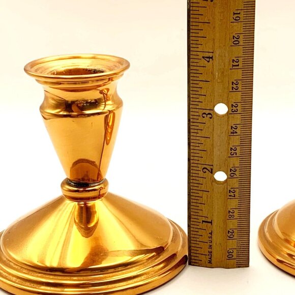 Vintage Coppercraft Guild Candlestick Holders Set Of 2 Weighted Bottom 4” - Picture 2 of 7
